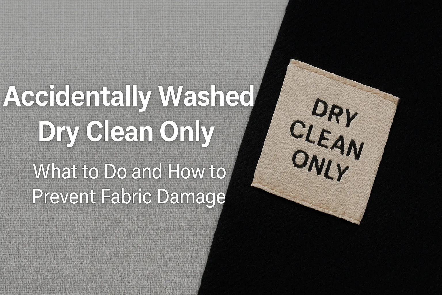 What to Do After Accidentally Washing Dry Clean Only Clothes – Step-by-Step Recovery Guide